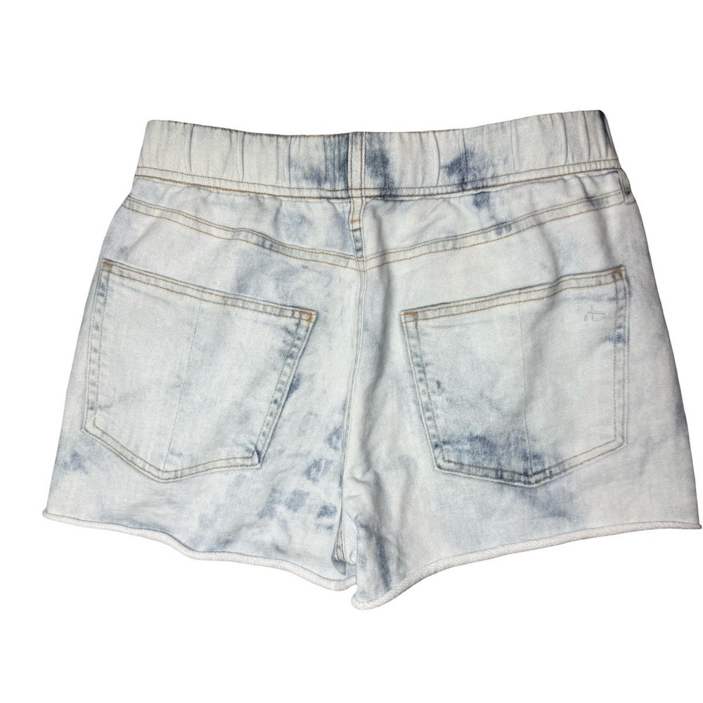 Rare $158 Rag & Bone Miramar Trompe L'Oeil Sweat/Jean Shorts Acid Light Blue SM